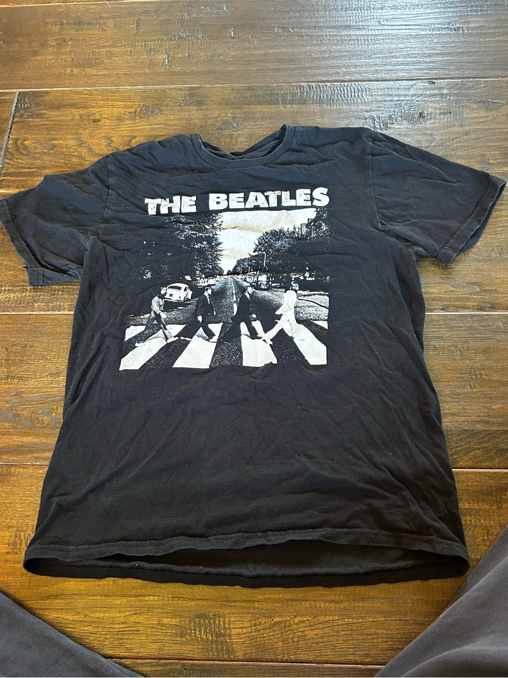 The Beatles Black Graphic Tee with Abbey Road Print
